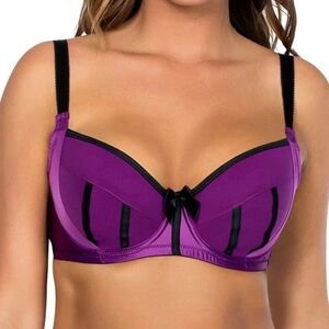 Parfait Affinitas Charlotte Padded Bra 6901, Purple Wine & Black